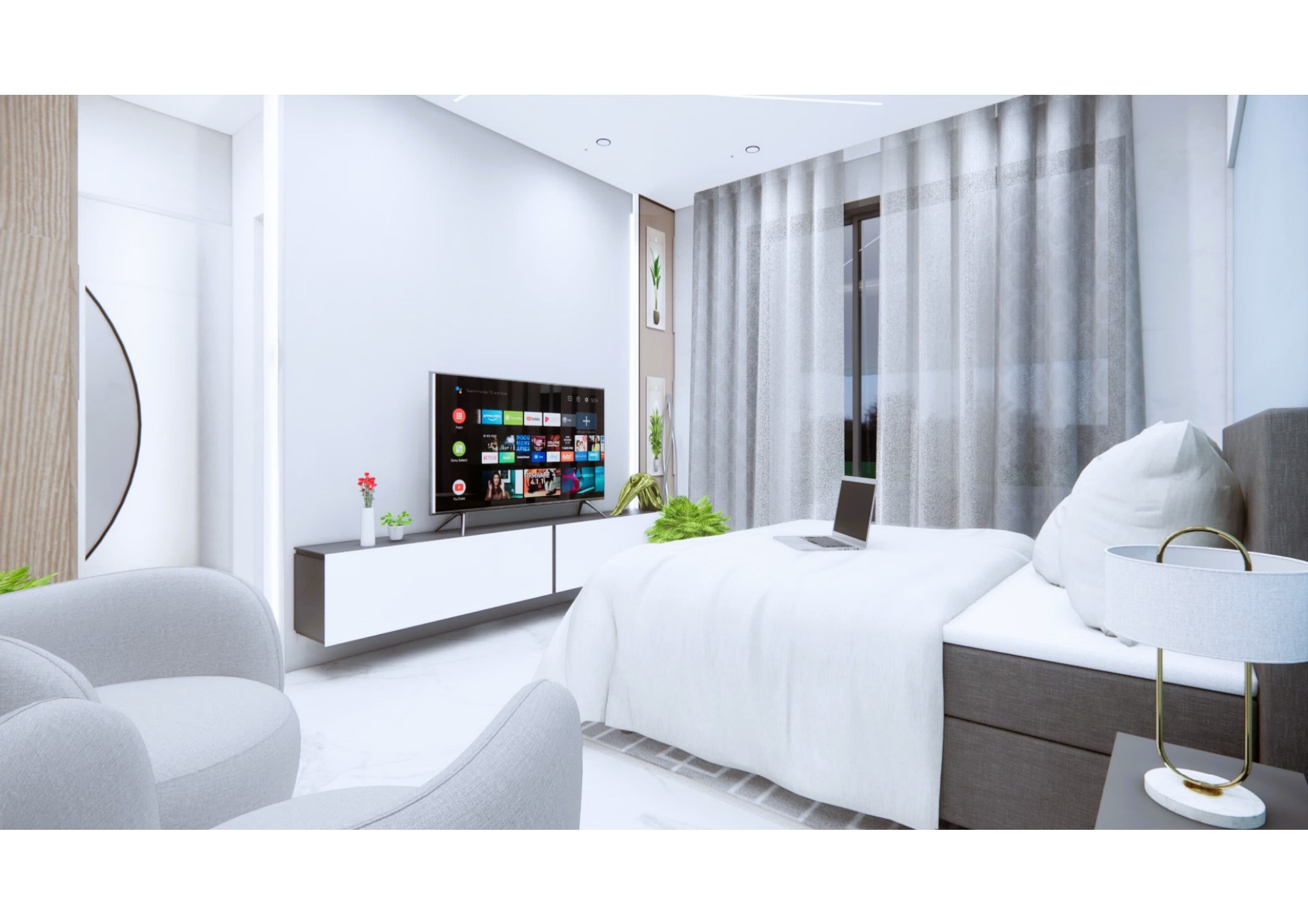 Minimalist White Bedroom